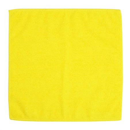 Chiffons en microfibre Jantex jaunes (lot de 5) - Gastronoble - HX272