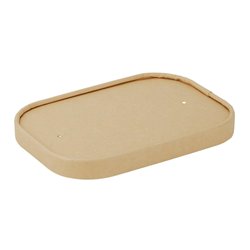 Couvercles en papier Fiesta Recyclable pour barquettes rectangulaires (Lot de 300) - Gastronoble - HW624