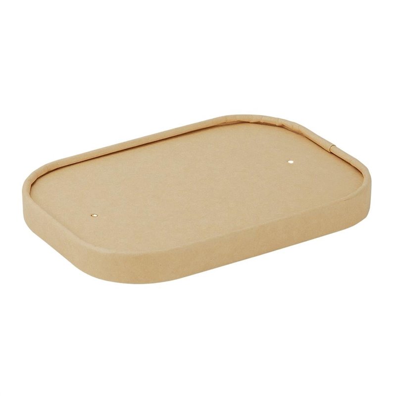 Couvercles en papier Fiesta Recyclable pour barquettes rectangulaires (Lot de 300) - Gastronoble - HW624