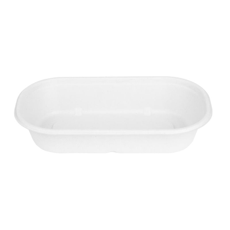 Barquettes ovales en bagasse Fiesta Compostable 850ml (lot de 100) - Gastronoble - HW627