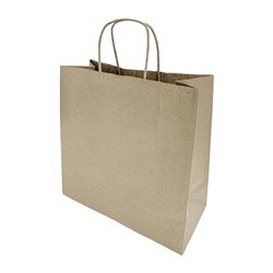 Sacs moyens en papier avec poign&eacute;e torsad&eacute;e Fiesta Recyclable marron (lot de 250) - Gastronoble - HY762
