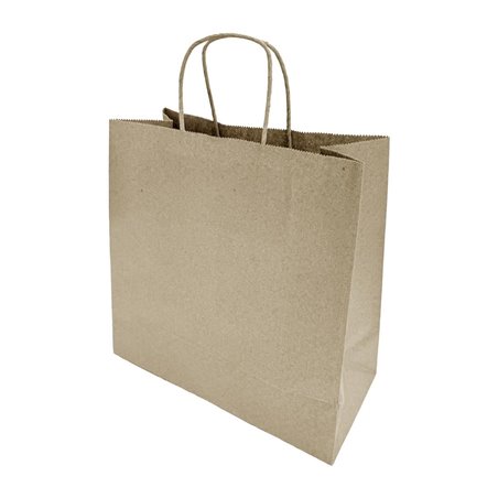 Sacs moyens en papier avec poign&eacute;e torsad&eacute;e Fiesta Recyclable marron (lot de 250) - Gastronoble - HY762