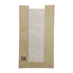 Sacs &agrave; pain avec fen&ecirc;tre en papier cristal Fiesta Compostable 320x180x40mm (lot de 1000) - Gastronoble - HY776
