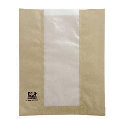 Sacs &agrave; pain avec fen&ecirc;tre en papier cristal Fiesta Compostable 266x215x88mm (lot de 1000) - Gastronoble - HY777