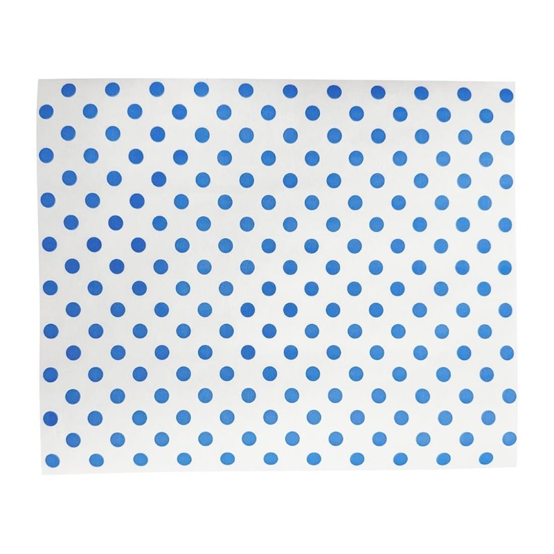 Papier d'emballage burger Fiesta Compostable points bleus 250x300mm (lot de 200) - Gastronoble - HY791