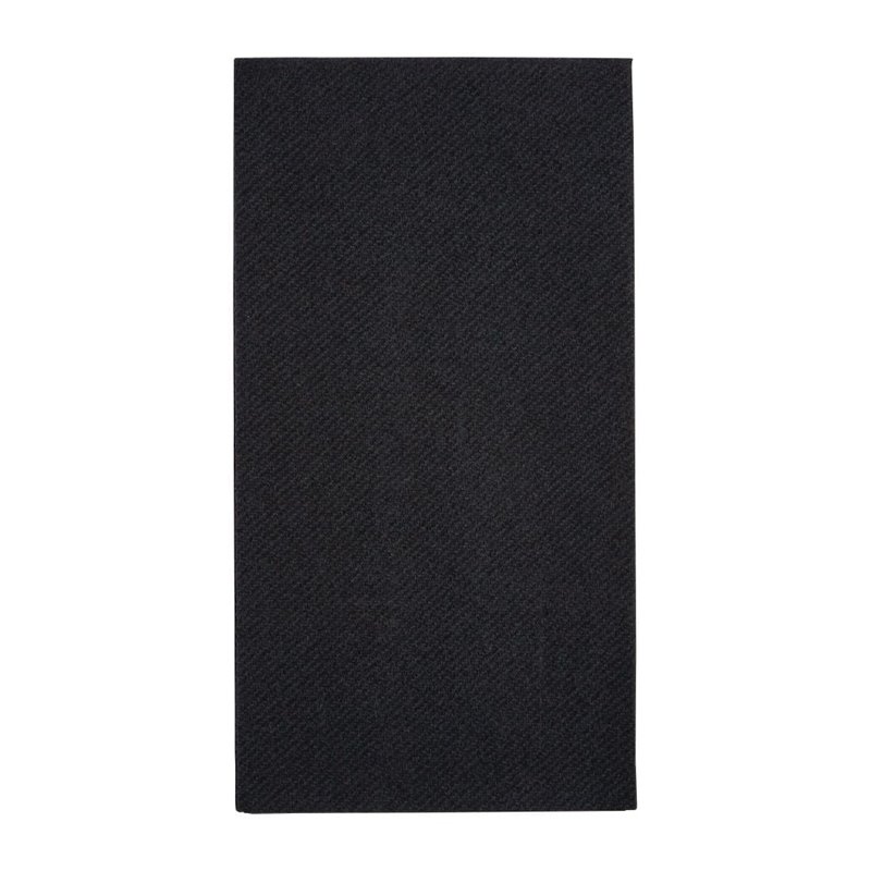 Serviettes de table Airlaid pliage en 8 Fiesta Recyclable Premium Tablin noires 40x40cm (lot de 500) - Gastronoble - FE276