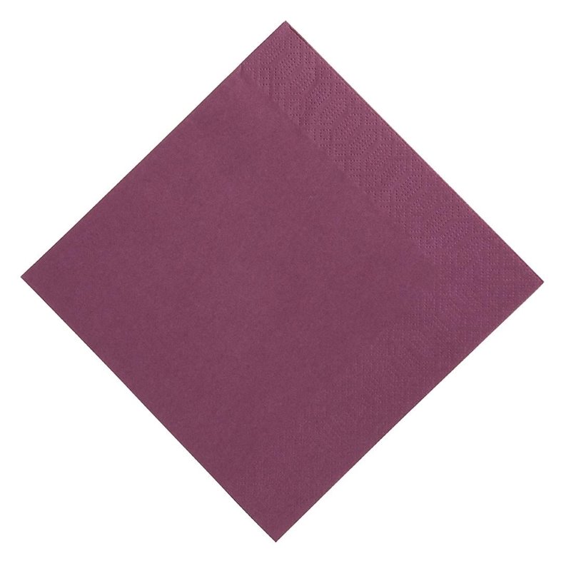 Serviettes restaurant 3 plis pliage 1/8 Duni prune 40x40cm (lot de 1000) - Gastronoble - GJ117