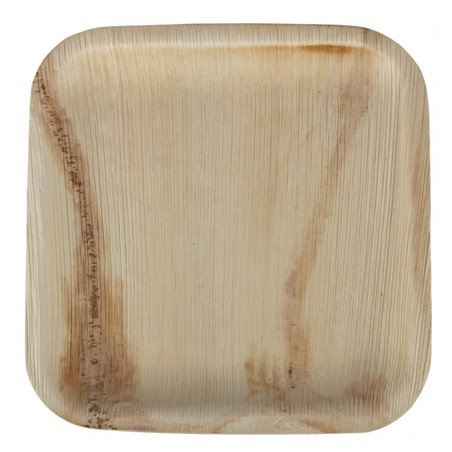 Assiettes creuses carr&eacute;es en feuilles de palmier Fiesta Compostable 200mm (lot de 100) - Gastronoble - HT872