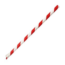Pailles cuill&egrave;res en papier Fiesta Compostable rouge et blanc 210x8mm (lot de 250) - Gastronoble - HU366