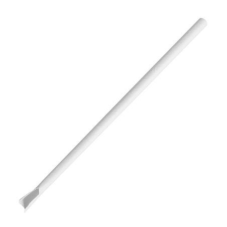 Pailles cuill&egrave;res en papier Fiesta Compostable blanches 210x8mm (lot de 250) - Gastronoble - HU367