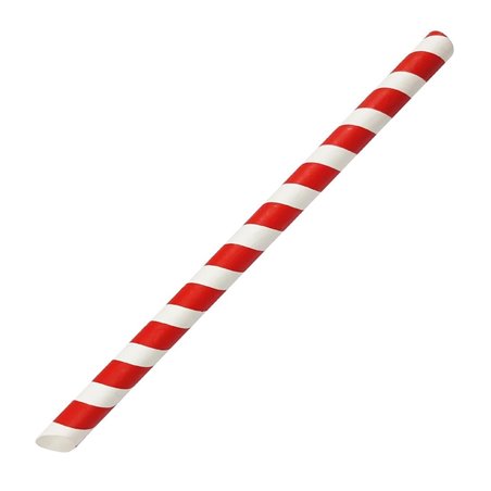 Paille &agrave; th&eacute; &agrave; bulles compostable Fiesta rouge et blanc 12x210mm (lot de 150) - Gastronoble - HU368