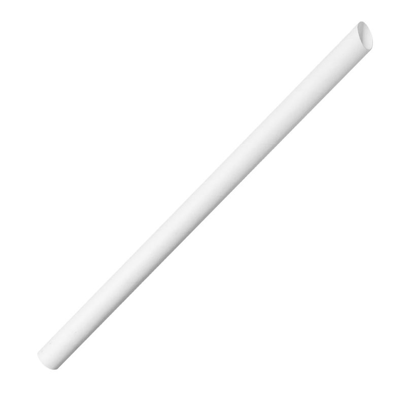 Pailles en papier pour bubble tea Fiesta Compostable blanches 12x210mm (lot de 150) - Gastronoble - HU369