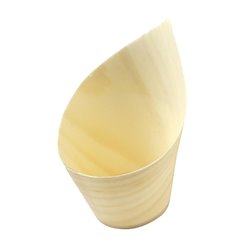 Coupelles obliques en bois FSC&reg; Sier Disposables 50ml (lot de 50) - Gastronoble - HZ704