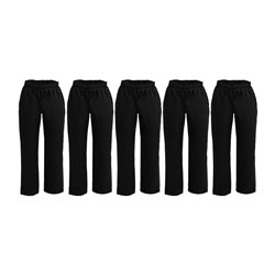 Pantalons de cuisinier mixtes en polycoton Whites Vegas noirs L (lot de 5) - Gastronoble - SA826
