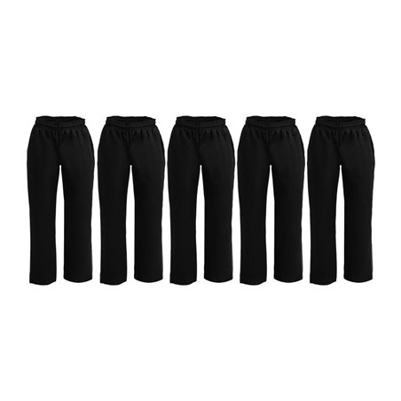 Pantalons de cuisinier mixtes en polycoton Whites Vegas noirs L (lot de 5) - Gastronoble - SA826