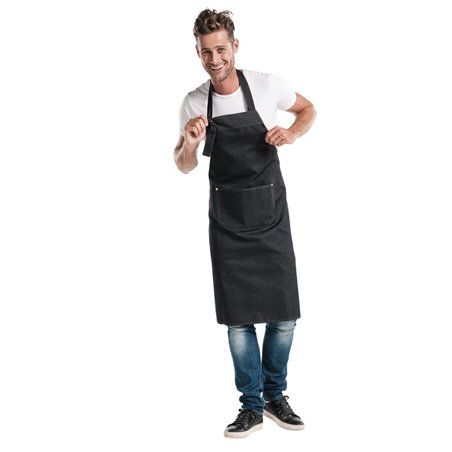 Tablier bavette Chaud Devant Black Denim noir - Gastronoble - B527