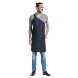 Tablier bavette Chaud Devant Skew Blue Denim - Gastronoble - B541