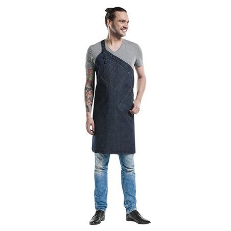 Tablier bavette Chaud Devant Skew Blue Denim - Gastronoble - B541