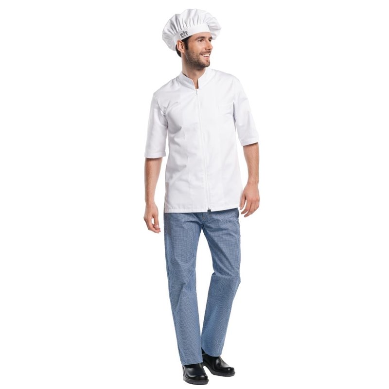 Veste de cuisine mixte Chaud Devant Monza manches courtes blanche XS - Gastronoble - B502-XS