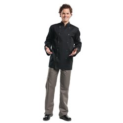 Veste de cuisine mixte Chaud Devant Hilton Poco manches longues noire L - Gastronoble - B507-L