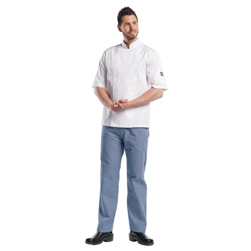 Veste de cuisine mixte Chaud Devant Hilton Poco manches courtes blanche L - Gastronoble - B509-L