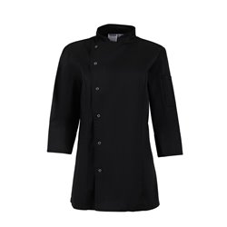 Veste de cuisinier femme ajust&eacute;e Whites noire taille M - Gastronoble - BA110-M