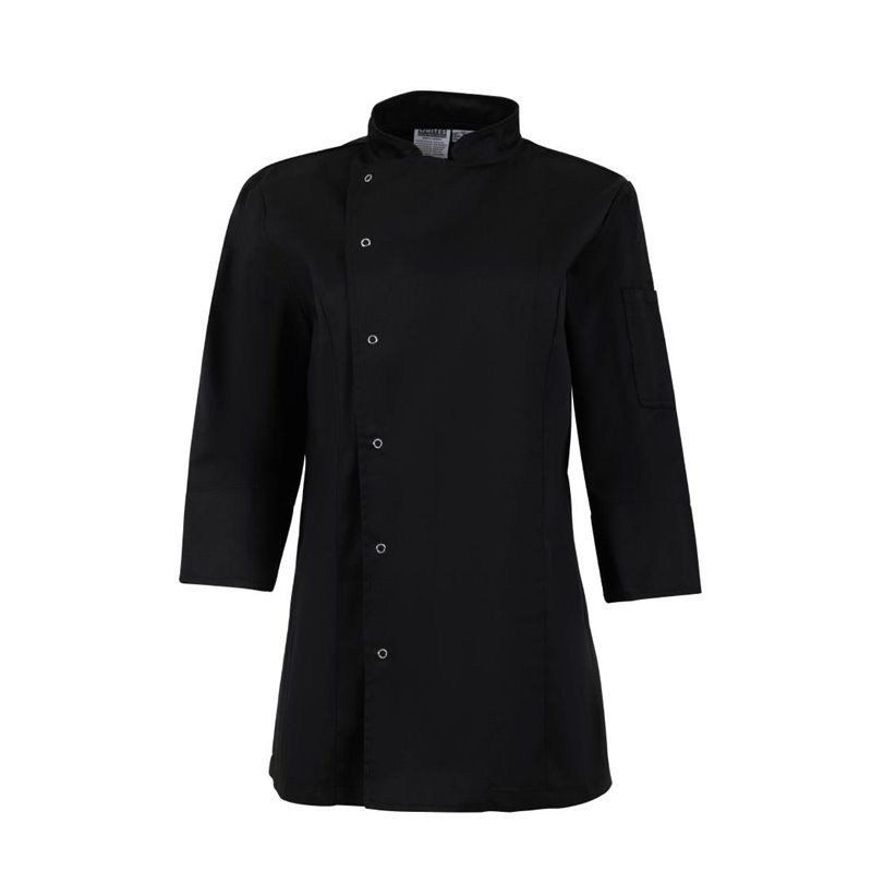 Veste de cuisinier femme ajust&eacute;e Whites noire taille M - Gastronoble - BA110-M