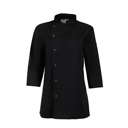 Veste de cuisinier femme ajust&eacute;e Whites noire taille S - Gastronoble - BA110-S