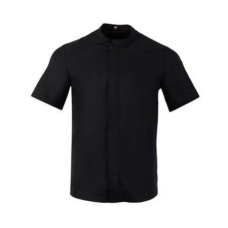 Veste de cuisinier en maille &agrave; manches courtes Southside Harlem noire L - Gastronoble - BA115-L