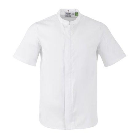 Veste de cuisinier en maille &agrave; manches courtes Southside Harlem blanche L - Gastronoble - BA116-L