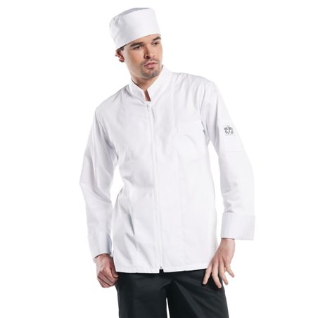 Veste de cuisine mixte Chaud Devant Monza manches longues blanche 3XL - Gastronoble - H625-XXXL