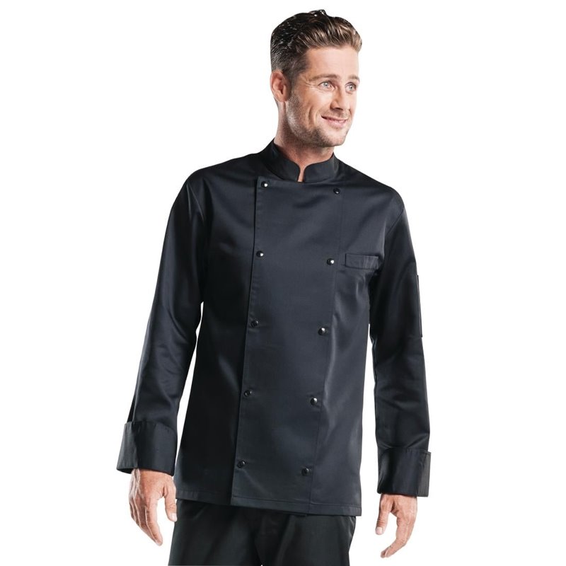 Veste de cuisine Chaud Devant Roma noire XL - Gastronoble - H783-XL