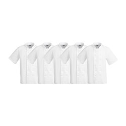 Vestes de cuisine manches courtes Whites Boston blanches L (lot de 5) - Gastronoble - SA823