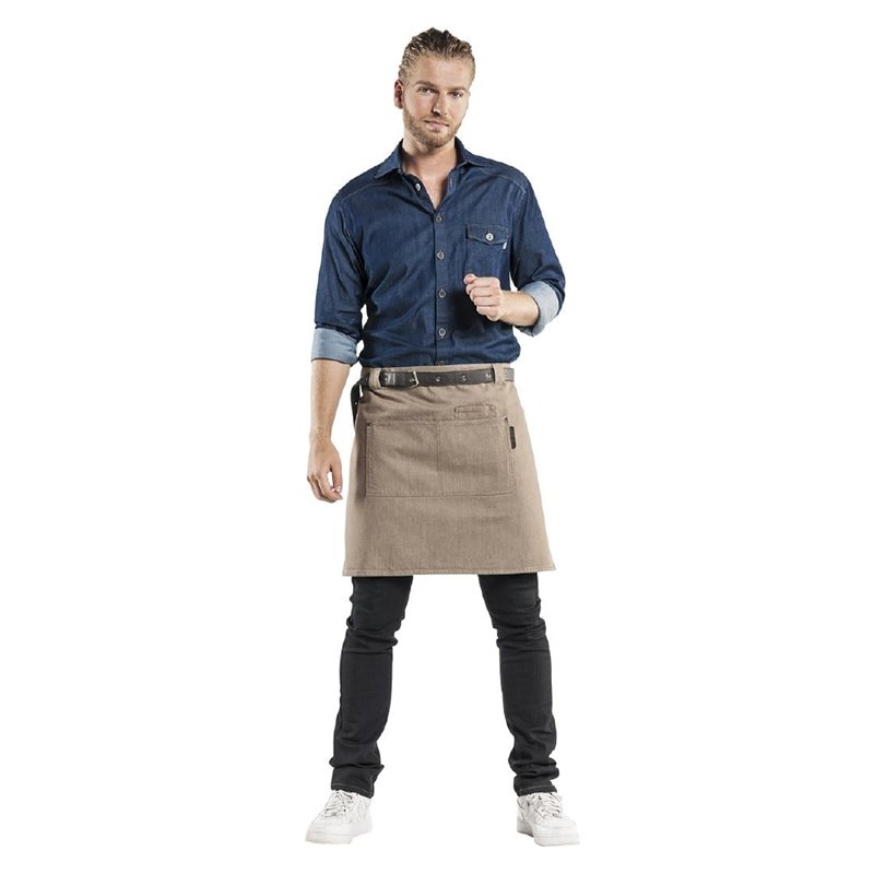 Tablier mixte Chaud Devant Forene Denim marron 70x50 cm - Gastronoble - BA029
