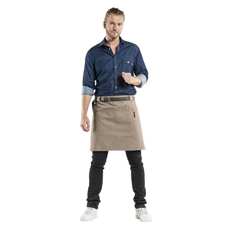 Tablier mixte Chaud Devant Forene Denim marron 70x50 cm - Gastronoble - BA029