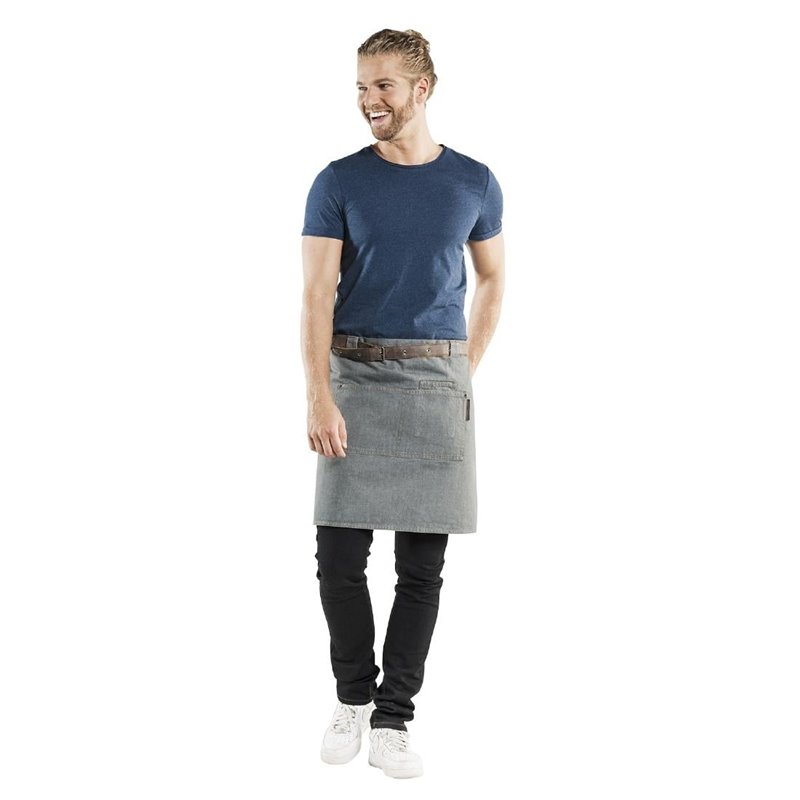 Tablier mixte Chaud Devant Forene Denim gris 70x50 cm - Gastronoble - BA030