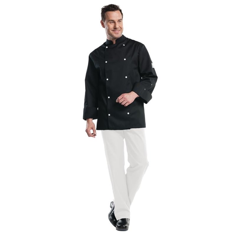 Veste de cuisine mixte Chaud Devant Firenze noire S - Gastronoble - A081-S