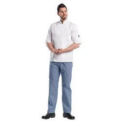 Veste de cuisine mixte Chaud Devant Hilton Poco manches courtes blanche XXL - Gastronoble - B509-XXL