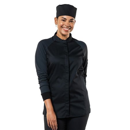 Veste de cuisine femme noire Chaud Devant Sorella UFX taille S - Gastronoble - BA011-S