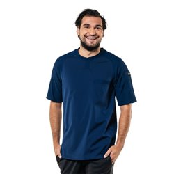 T-shirt mixte manches courtes Chaud Devant Valente UFX marine taille M - Gastronoble - BA017-M