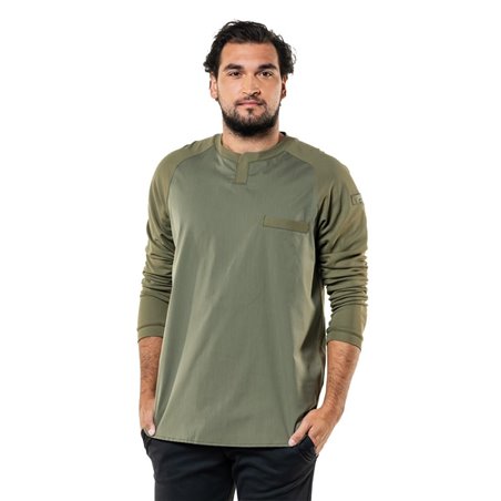 T-shirt mixte manches longues Chaud Devant Valente UFX vert taille XL - Gastronoble - BA018-XL