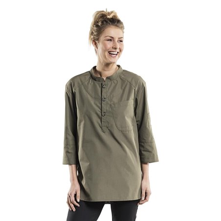 Veste de cuisine mixte Chaud Devant Bujutsu verte taille XL - Gastronoble - BA020-XL