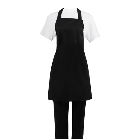 Lot de 2 tabliers bavette en polyester coton noirs Nisbets Essentials - Gastronoble - BB475