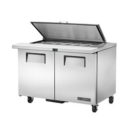 Comptoir de pr&eacute;paration 2 portes True 18 bacs GN 1/6 TSSU-48-18M-B-HC FLID - Gastronoble - CX128