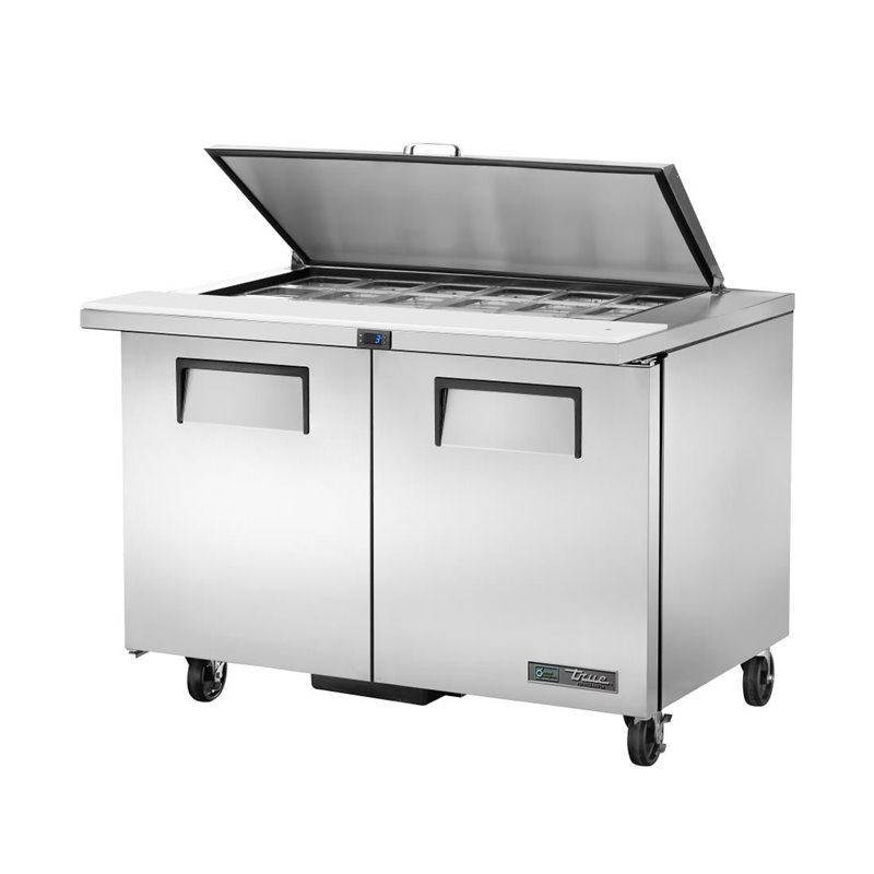 Comptoir de pr&eacute;paration 2 portes True 18 bacs GN 1/6 TSSU-48-18M-B-HC FLID - Gastronoble - CX128