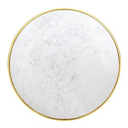 Plateau de table rond en marbre blanc avec bord effet laiton Bolero 600 mm - Gastronoble - CY968