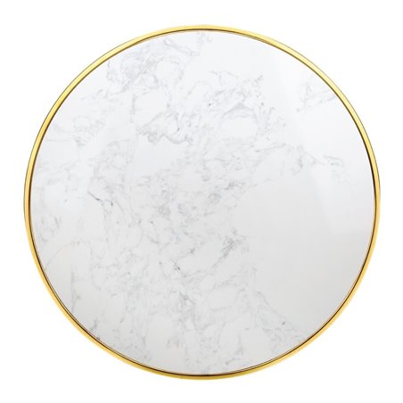 Plateau de table rond en marbre blanc avec bord effet laiton Bolero 600 mm - Gastronoble - CY968