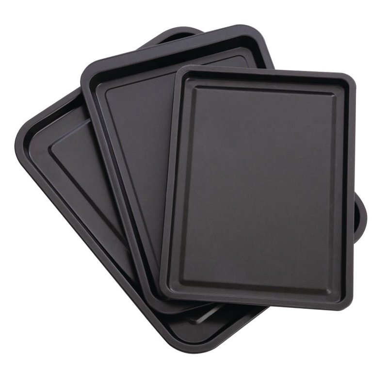 Lot de 3 plaques de cuisson antiadh&eacute;sives Nisbets Essentials - Gastronoble - DW097