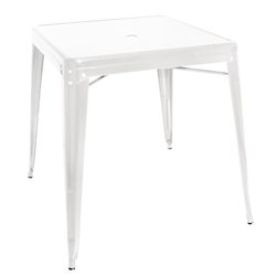 Table carr&eacute;e en acier blanc Bolero Bistro 668mm - Gastronoble - GC869