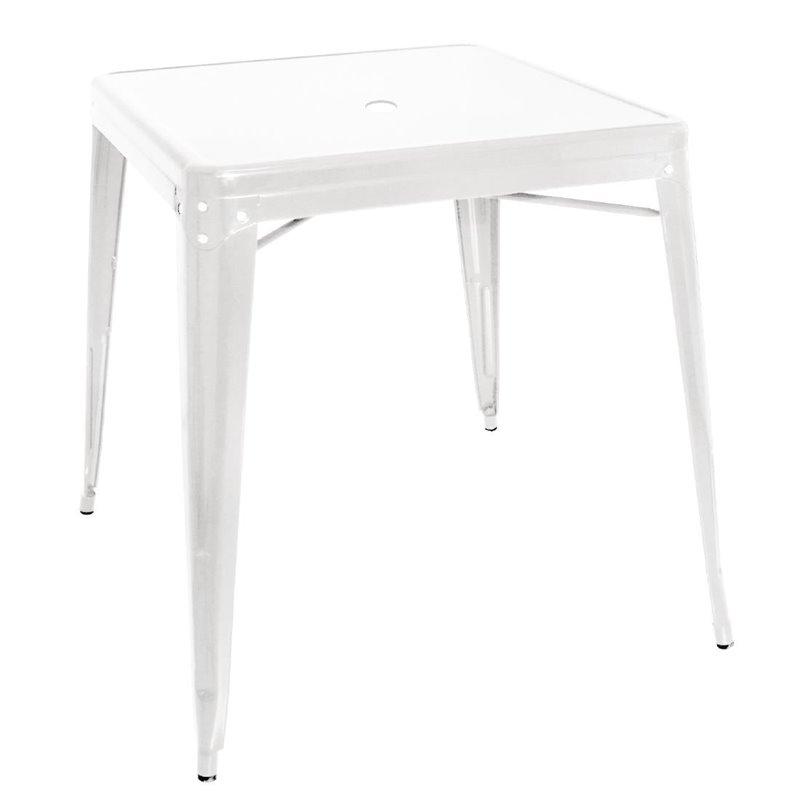 Table carr&eacute;e en acier blanc Bolero Bistro 668mm - Gastronoble - GC869